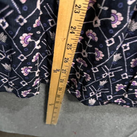 Destination 365 Printed Short-Sleeve Midi Dress with Smo Black Abstract XLP - Picture 7 of 15